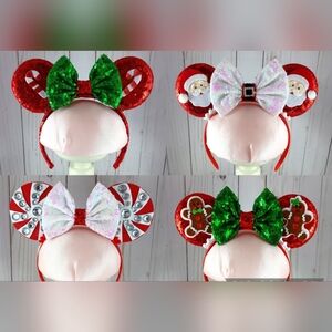 Christmas Minnie Mouse Ears 4 Pairs